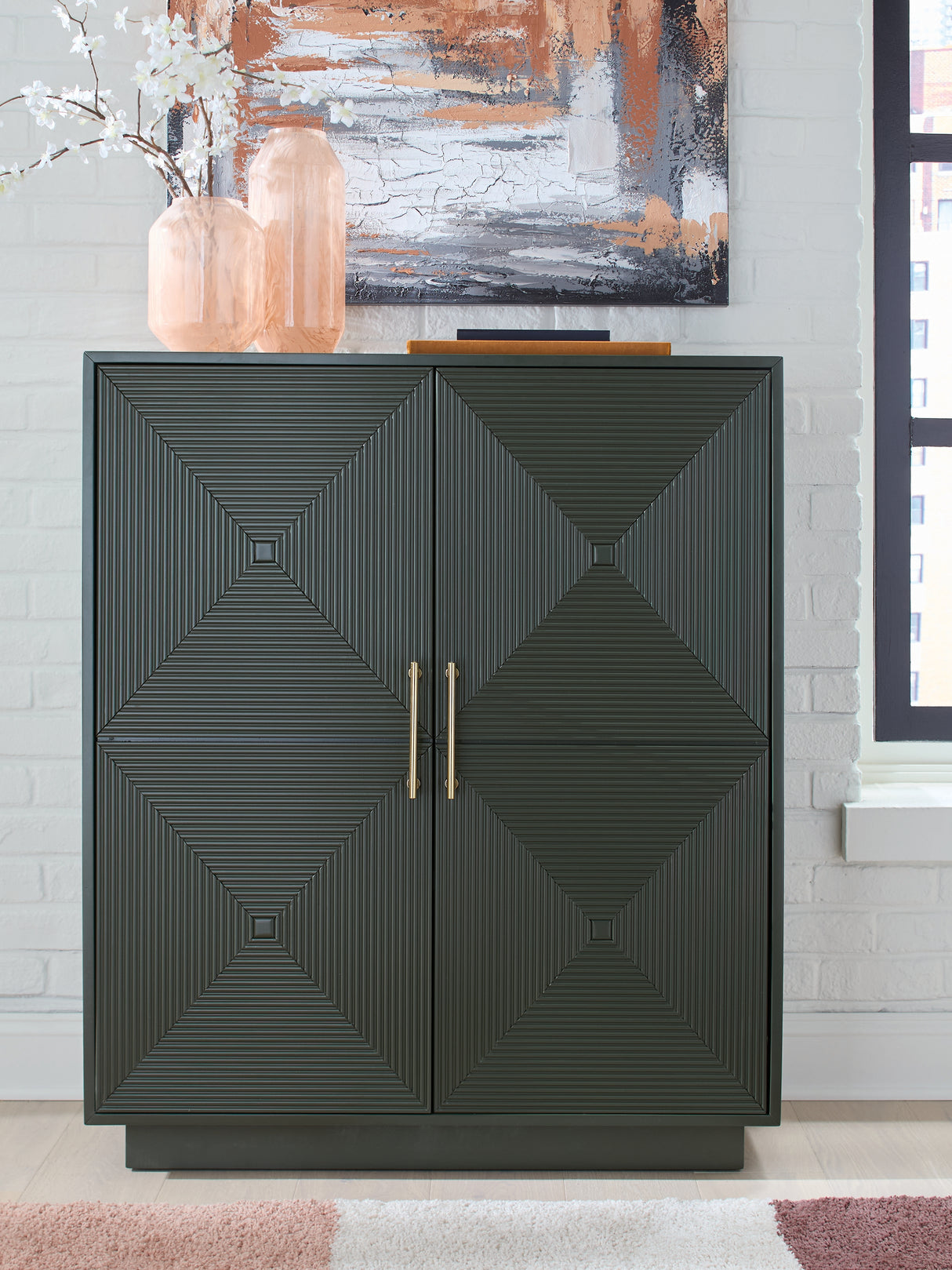 Furniture City Houma - Ashley Furniture - Geirwood Accent Cabinet - Accent Cabinet / Dark Green - A4000676