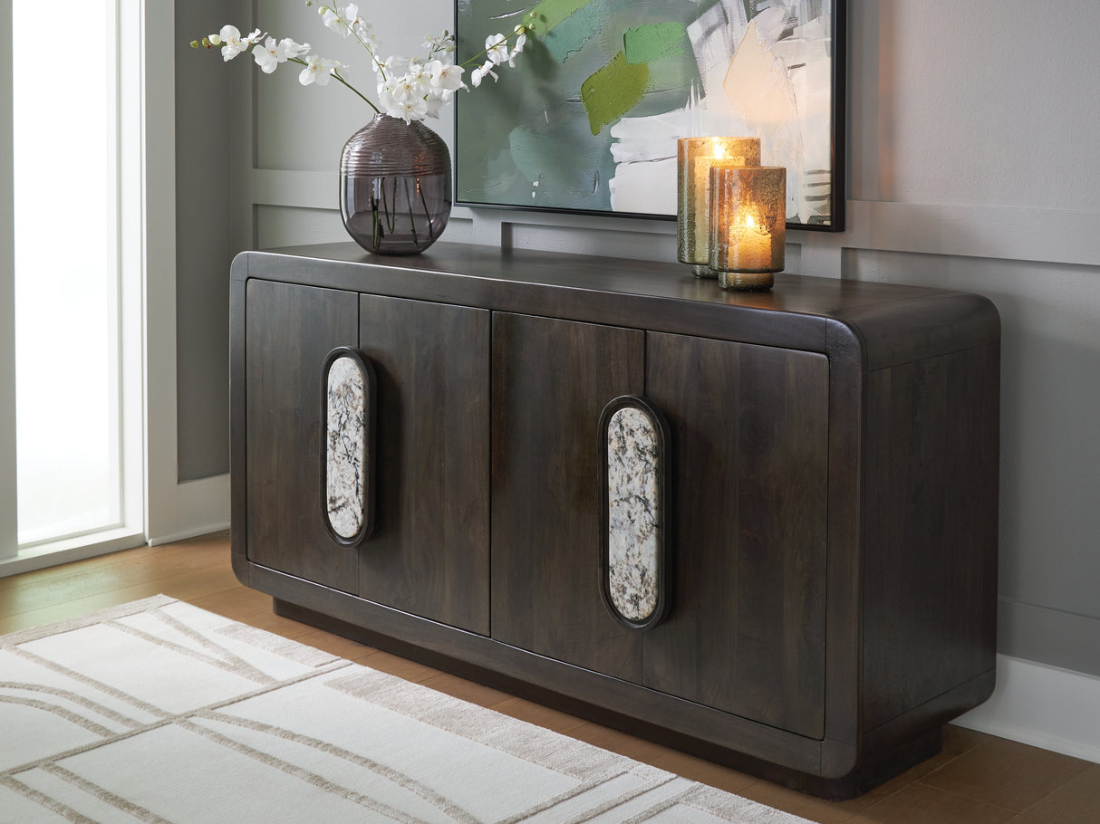 Furniture City Houma - Ashley Furniture - Elliston Accent Cabinet - Accent Cabinet / Espresso Brown - A4000683