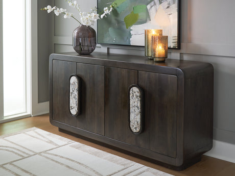 Furniture City Houma - Ashley Furniture - Elliston Accent Cabinet - Accent Cabinet / Espresso Brown - A4000683