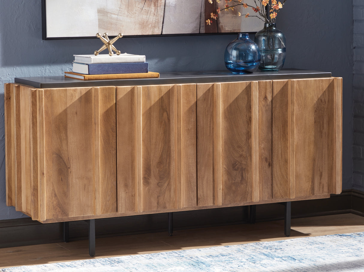 Furniture City Houma - Ashley Furniture - Quintavious Accent Cabinet - Accent Cabinet / Brown/Charcoal - A4000685