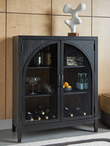 Furniture City Houma - Ashley Furniture - Armenleigh Accent Cabinet - Bar Cabinet / Black/Brown - A4000702
