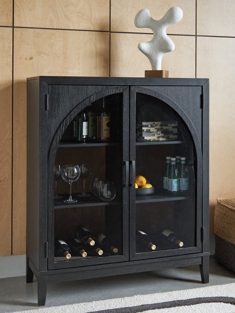 Furniture City Houma - Ashley Furniture - Armenleigh Accent Cabinet - Bar Cabinet / Black/Brown - A4000702