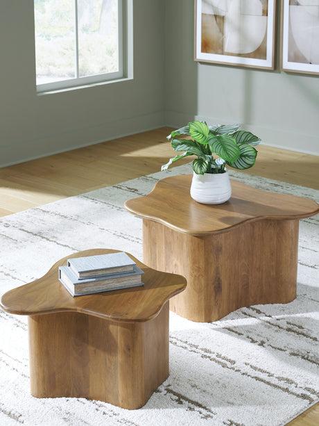 Furniture City Houma - Ashley Furniture - Abeford Accent Coffee Table (Set of 2) - Accent Cocktail TBL Set (Set of 2) / Brown - A4000711