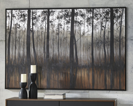 Furniture City Houma - Ashley Furniture - Philyra Wall Decor - Wall Art / Black/Orange/Silver - A8000253