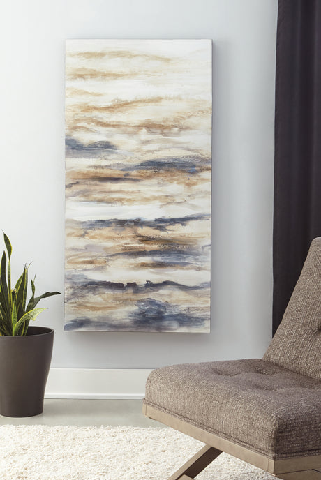 Furniture City Houma - Ashley Furniture - Joely Wall Art - Wall Art / Blue/Tan - A8000277