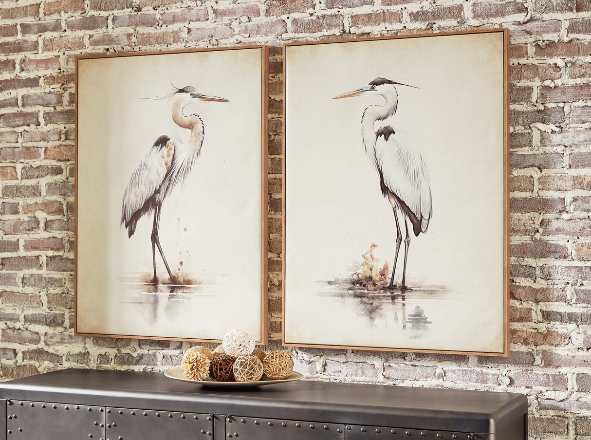 Furniture City Houma - Ashley Furniture - Aubinell Wall Art (Set of 2) - Wall Art Set (Set of 2) / Beige - A8000414