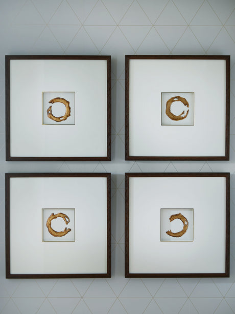 Furniture City Houma - Ashley Furniture - Dallbourne Wall Art (Set of 4) - Wall Art Set (4/CN) / White/Gold Finish - A8000491