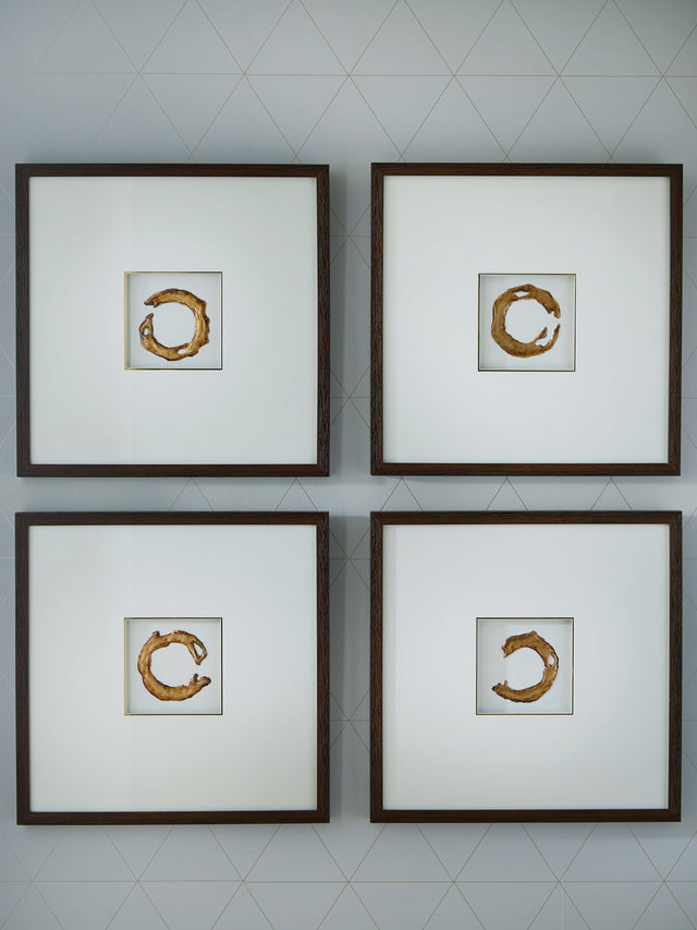 Furniture City Houma - Ashley Furniture - Dallbourne Wall Art (Set of 4) - Wall Art Set (4/CN) / White/Gold Finish - A8000491