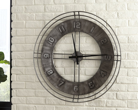 Furniture City Houma - Ashley Furniture - Ana Sofia Wall Clock - Wall Clock / Antique Gray - A8010068