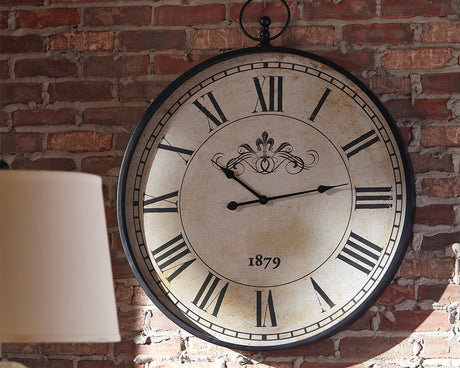 Furniture City Houma - Ashley Furniture - Augustina Wall Clock - Wall Clock / Antique Black - A8010110