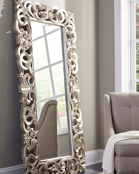 Furniture City Houma - Ashley Furniture - Lucia Mirror - Floor Mirror / Antique Silver Finish - A8010123