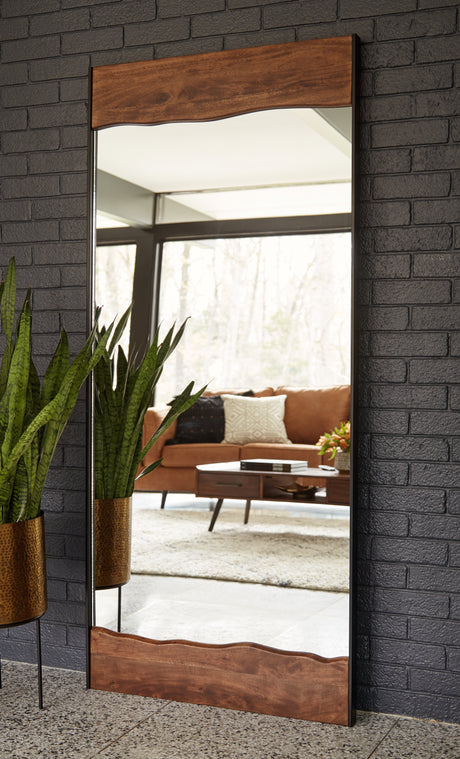 Furniture City Houma - Ashley Furniture - Panchali Mirror - Floor Mirror / Brown/Black - A8010197