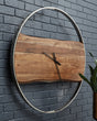 Furniture City Houma - Ashley Furniture - Panchali Wall Decor - Wall Clock / Brown/Silver Finish - A8010198