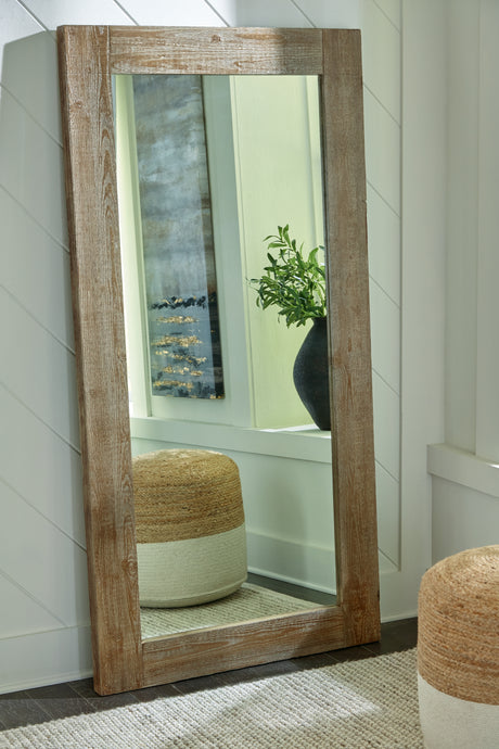 Furniture City Houma - Ashley Furniture - Waltleigh Mirror - Floor Mirror / Distressed Brown - A8010278