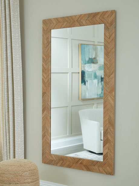 Furniture City Houma - Ashley Furniture - Waylane Mirror - Floor Mirror / Brown - A8010347