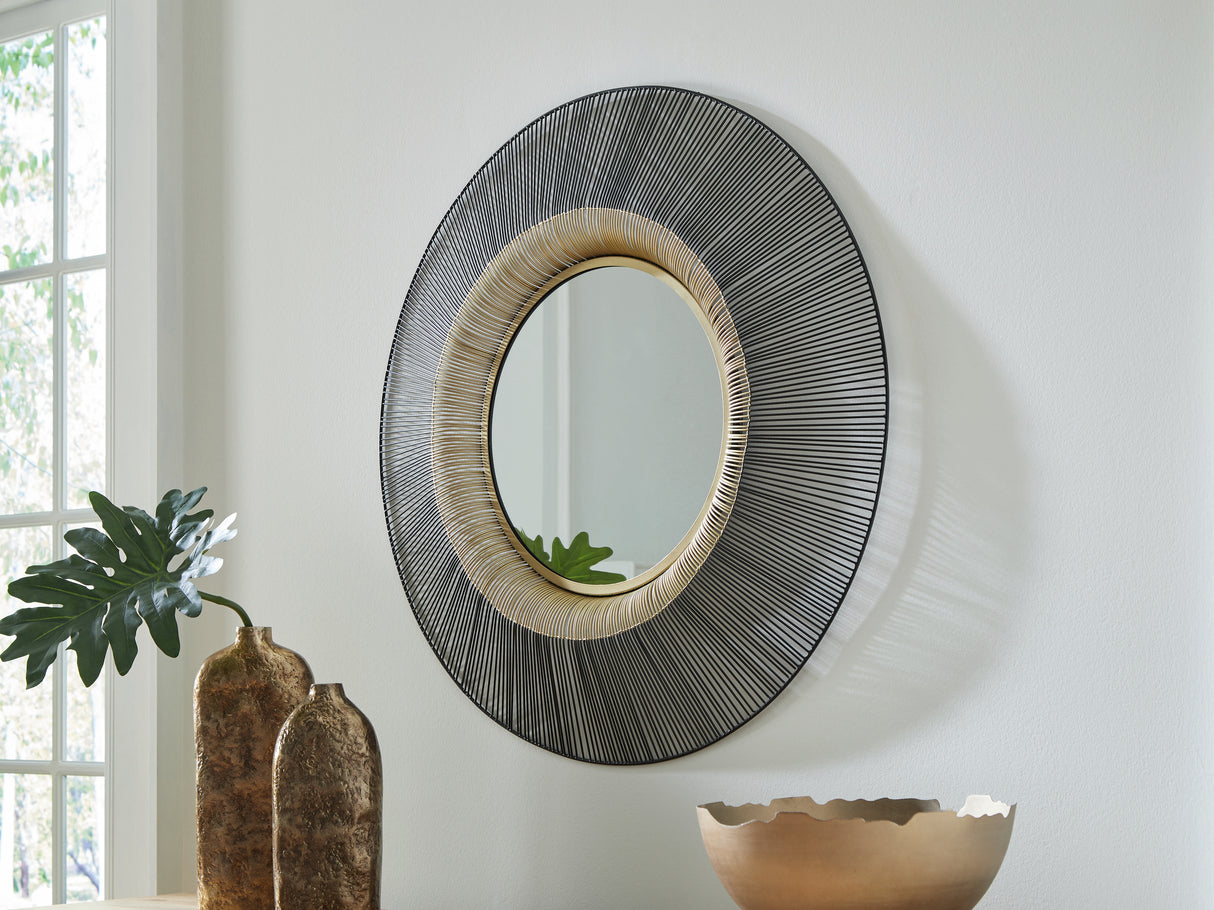 Furniture City Houma - Ashley Furniture - Dallmen Accent Mirror - Accent Mirror / Black/Gold Finish - A8010407
