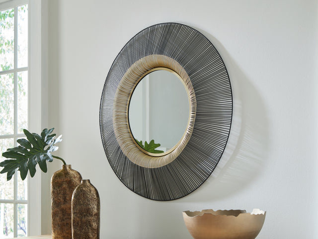 Furniture City Houma - Ashley Furniture - Dallmen Accent Mirror - Accent Mirror / Black/Gold Finish - A8010407