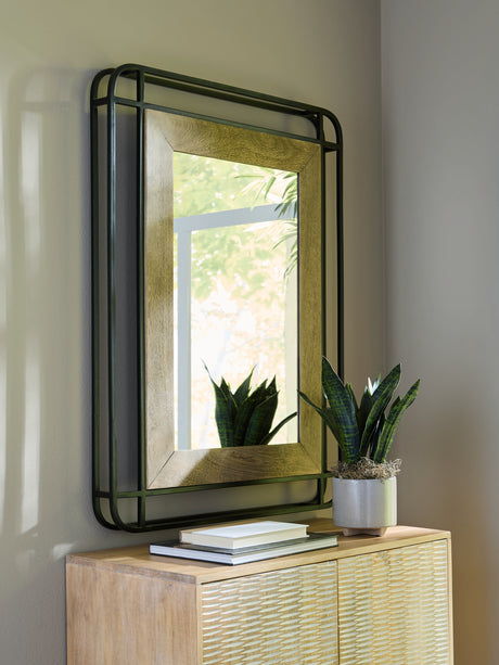 Furniture City Houma - Ashley Furniture - Beelman Accent Mirror - Accent Mirror / Black/Brown - A8010409