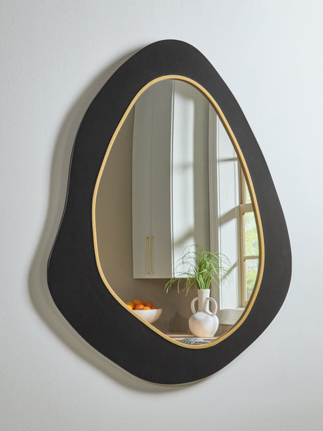 Furniture City Houma - Ashley Furniture - Kierlock Accent Mirror - Accent Mirror / Black/Gold Finish - A8010414
