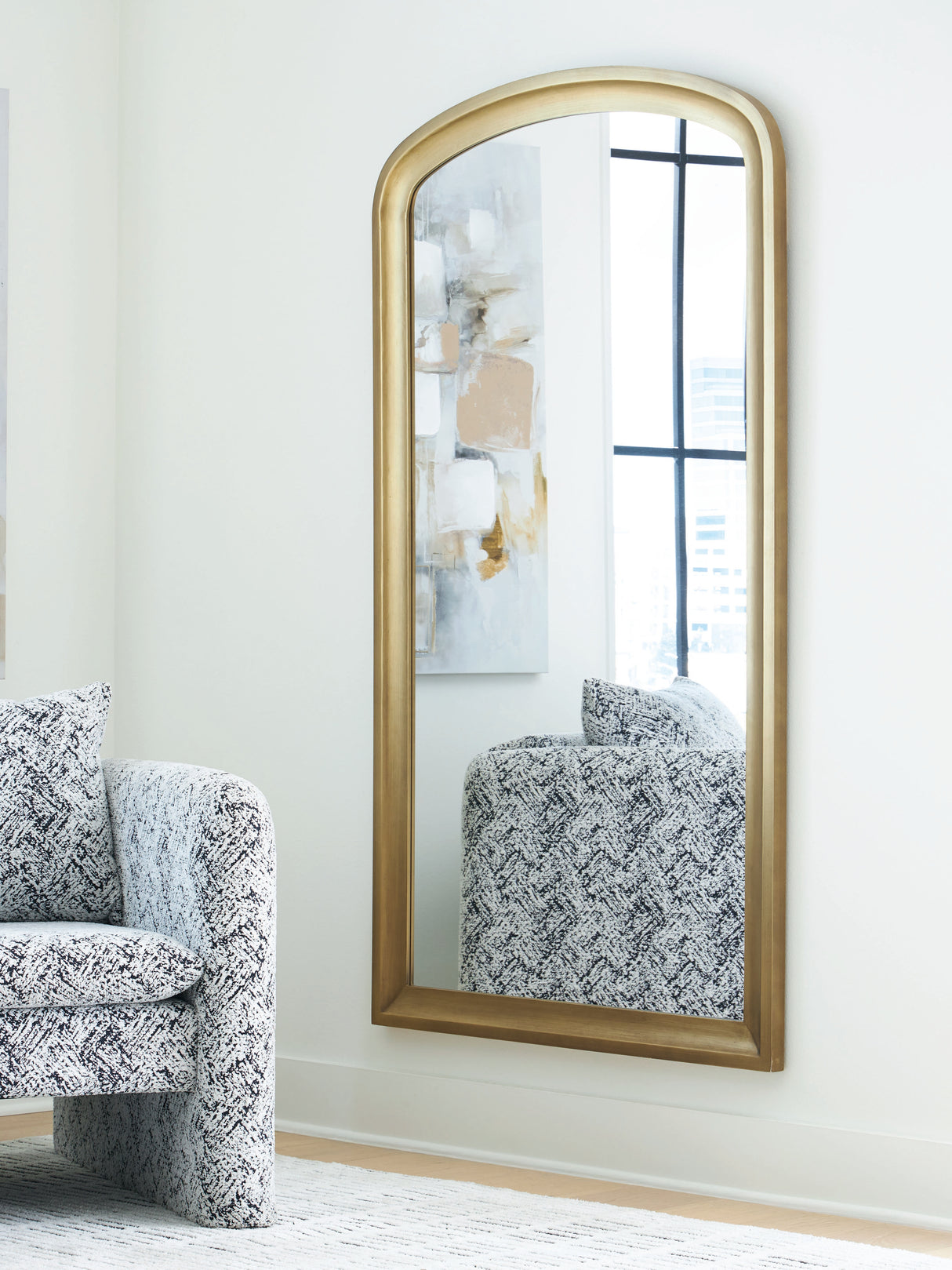 Furniture City Houma - Ashley Furniture - Fintan Floor Mirror - Floor Mirror / Gold Finish - A8010436