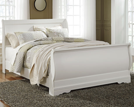 Furniture City Houma - Ashley Furniture - Anarasia Queen Sleigh Bed - Queen Sleigh Bed / White - B129B4