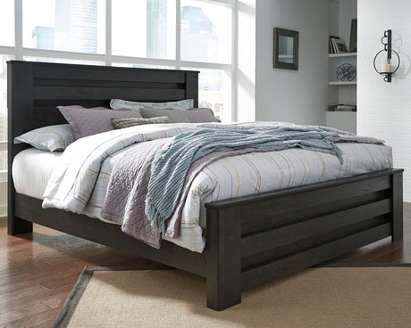 Furniture City Houma - Ashley Furniture - Brinxton King Panel Bed - King Panel Bed / Charcoal - B249B4