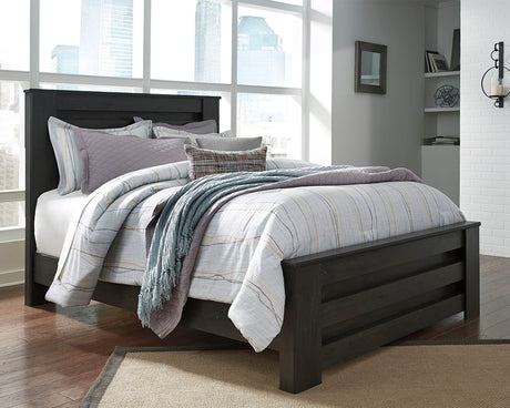 Furniture City Houma - Ashley Furniture - Brinxton Queen Panel Bed - Queen Panel Bed / Charcoal - B249B2