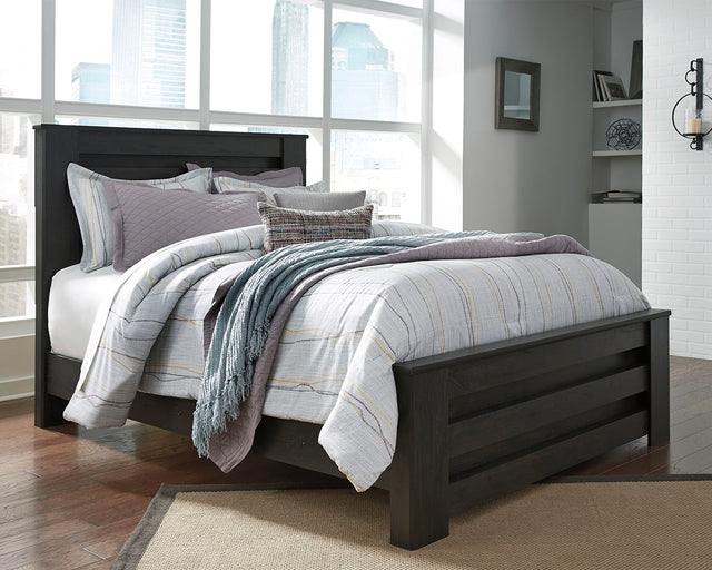 Furniture City Houma - Ashley Furniture - Brinxton Queen Panel Bed - Queen Panel Bed / Charcoal - B249B2