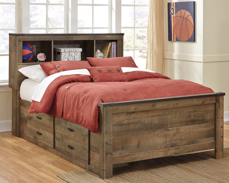 Furniture City Houma - Ashley Furniture - Trinell Full Panel Bed with 2 Storage Drawers - Full Panel Bed with 2 Storage Drawers / Brown - B446B10