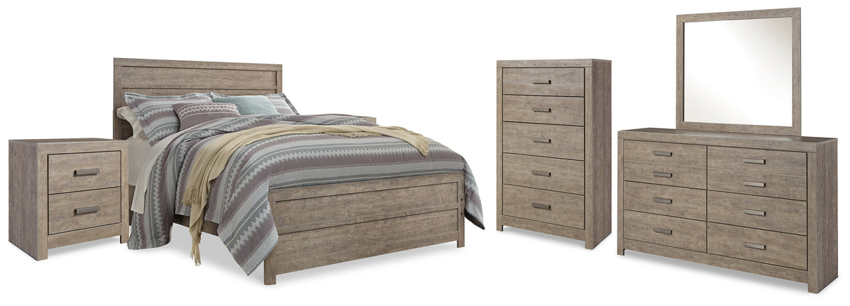 Furniture City Houma - Ashley Furniture - Culverbach Queen Panel Bed - Queen Panel Bed, Dresser, Mirror, Chest and 2 Nightstands / Gray - B070B20