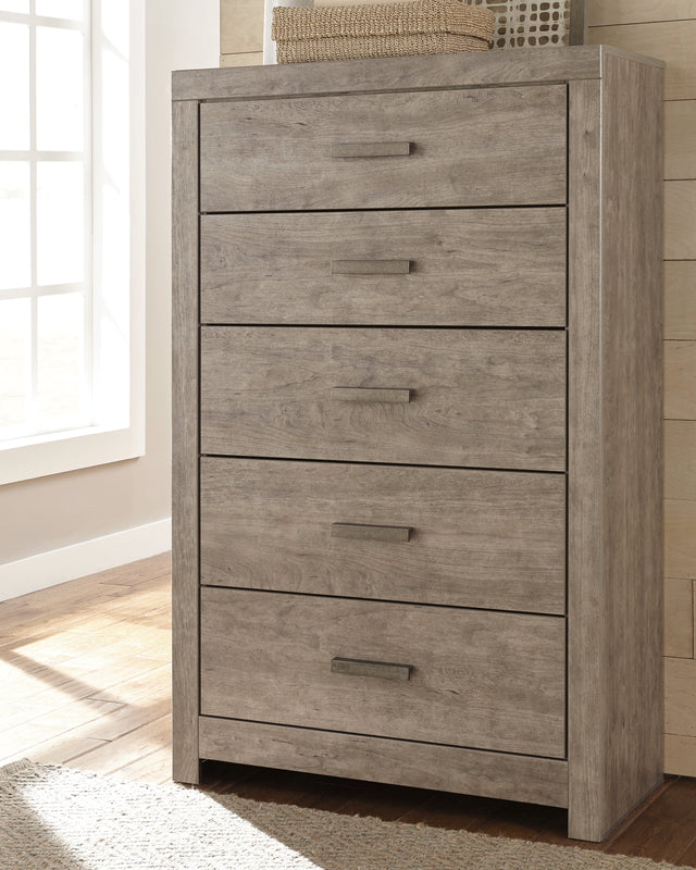 Furniture City Houma - Ashley Furniture - Culverbach Chest of Drawers - Five Drawer Chest / Gray - B070-46
