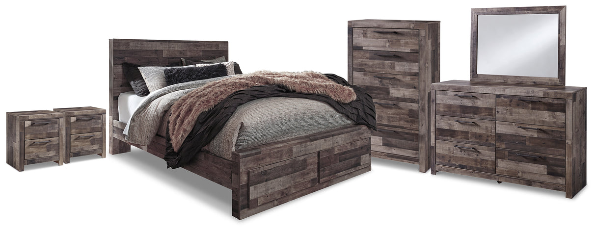 Furniture City Houma - Ashley Furniture - Derekson Queen Storage Bed, Dresser, Mirror, Chest and 2 Nightstands - Queen Storage Bed, Dresser, Mirror, Chest and 2 Nightstands - B200B72