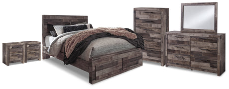 Furniture City Houma - Ashley Furniture - Derekson Queen Storage Bed, Dresser, Mirror, Chest and 2 Nightstands - Queen Storage Bed, Dresser, Mirror, Chest and 2 Nightstands - B200B72