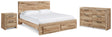 Furniture City Houma - Ashley Furniture - Hyanna King Panel Storage Bed with Dresser and Nightstand - King Panel Storage Bed with Dresser and Nightstand - B1050B18