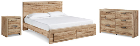 Furniture City Houma - Ashley Furniture - Hyanna King Panel Storage Bed with Dresser and Nightstand - King Panel Storage Bed with Dresser and Nightstand - B1050B18