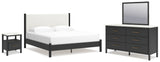 Cadmori King Panel Bed, Dresser, Mirror and Nightstand