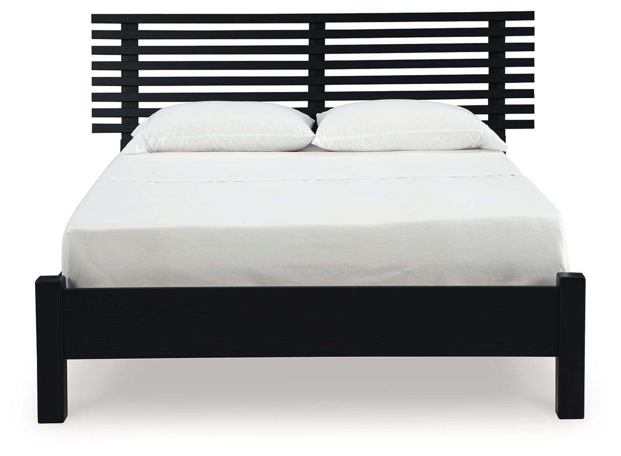 Danziar Full Panel Slat Bed, Dresser and Mirror
