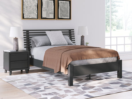 Furniture City Houma - Ashley Furniture - Danziar Full Slat Panel Bed - Full Slat Panel Bed / Black - B1013B19