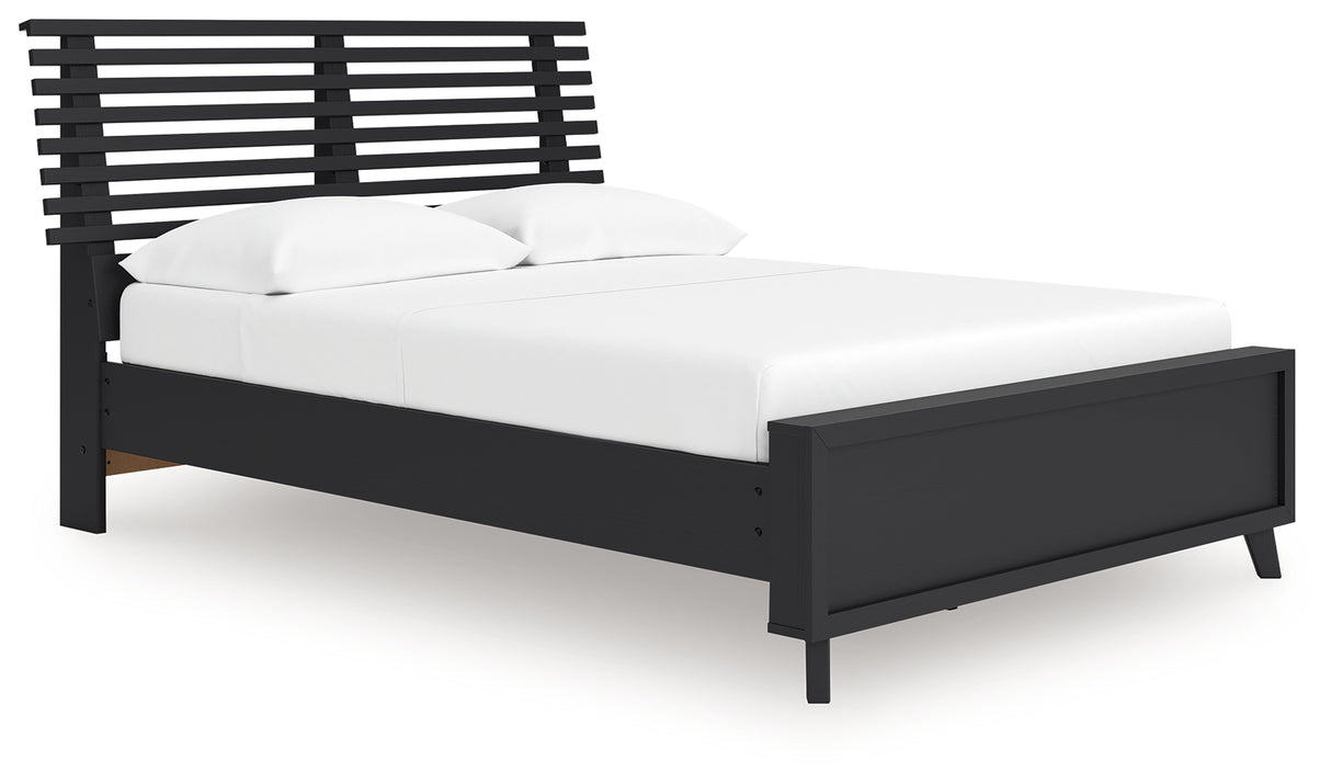 Danziar Full Slat Panel Platform Bed, Dresser and Mirror