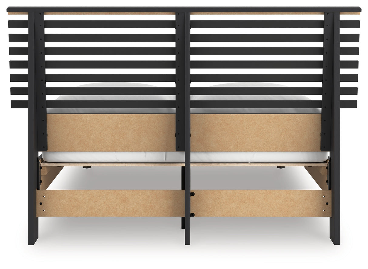 Danziar Full Slat Panel Platform Bed, Dresser and Mirror