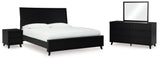 Danziar King Panel Bed, Dresser, Mirror and Nightstand