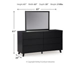 Danziar Full Panel Platform Bed, Dresser and Mirror