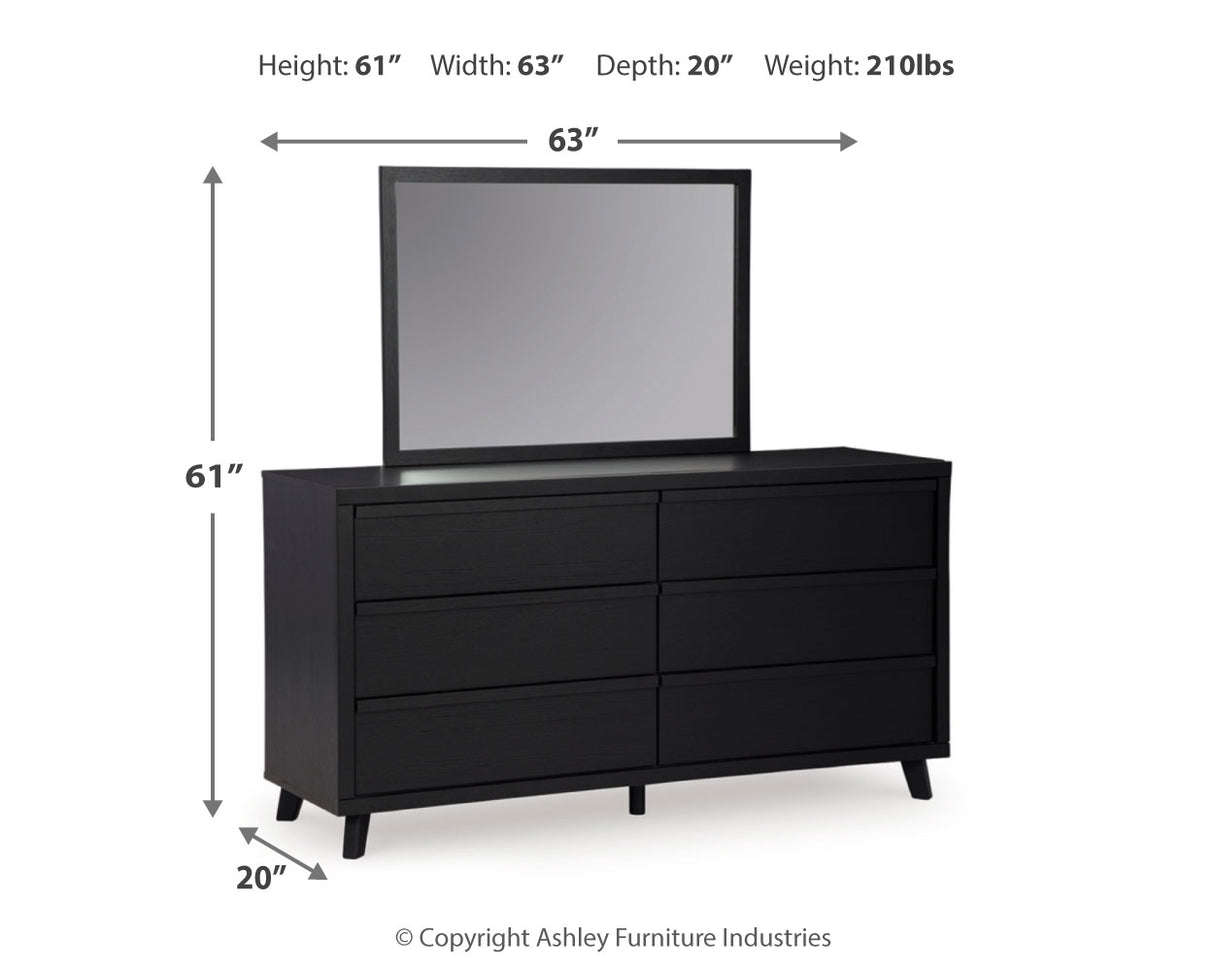 Danziar Full Panel Bed, Dresser and Mirror