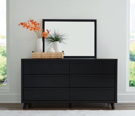 Furniture City Houma - Ashley Furniture - Danziar Dresser and Mirror - Dresser and Mirror / Black - B1013B11