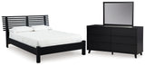Danziar Queen Slat Panel Bed, Dresser and Mirror