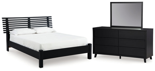 Furniture City Houma - Ashley Furniture - Danziar Full Panel Slat Bed, Dresser and Mirror - Full Panel Slat Bed, Dresser and Mirror - B1013B21