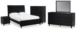 Furniture City Houma - Ashley Furniture - Danziar Queen Bed, Dresser, Mirror, Chest and Nightstand - Queen Bed, Dresser, Mirror, Chest and Nightstand / Black - B1013B30