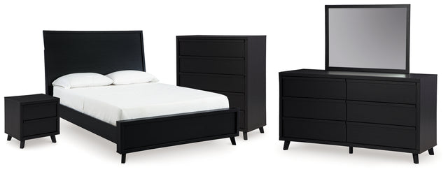 Furniture City Houma - Ashley Furniture - Danziar Queen Bed, Dresser, Mirror, Chest and Nightstand - Queen Bed, Dresser, Mirror, Chest and Nightstand / Black - B1013B30