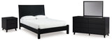 Furniture City Houma - Ashley Furniture - Danziar Queen Panel Bed - Queen Panel Bed, Dresser and Mirror / Black - B1013B27