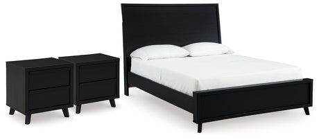 Furniture City Houma - Ashley Furniture - Danziar Queen Panel Platform Bed and 2 Nightstands - Queen Panel Platform Bed and 2 Nightstands - B1013B33